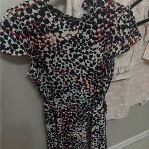 Cute Women’s Navy and Rust Dot Print Dress